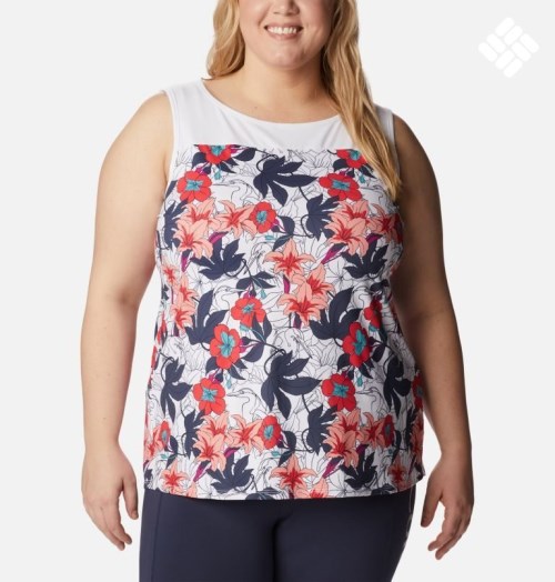 Women's Columbia Chill River Tanks Flower | Plus Size CA-J0LC8